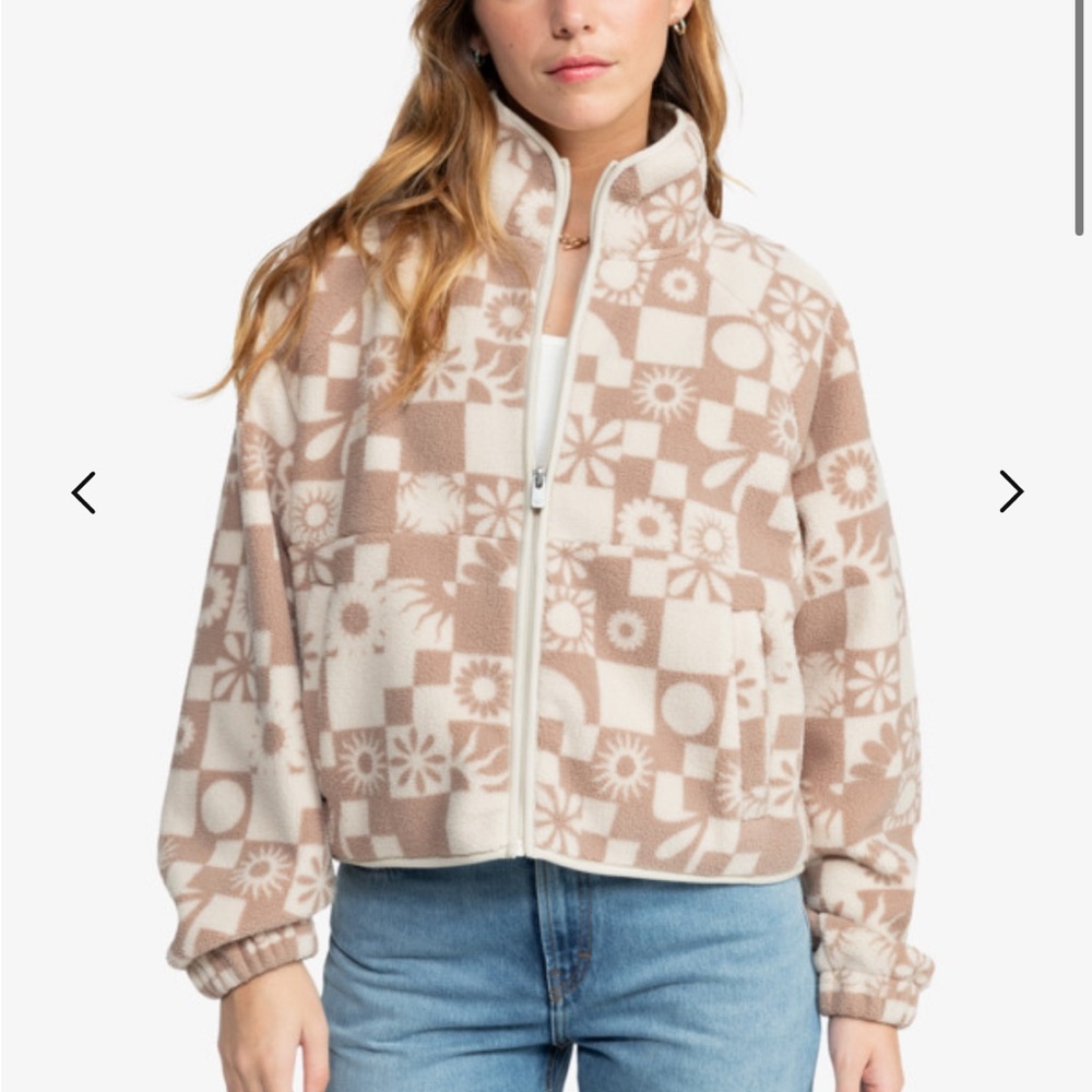 New Roxy Cream Surf ZipUp Sweater